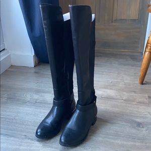 Call It Spring tall black faux leather boots